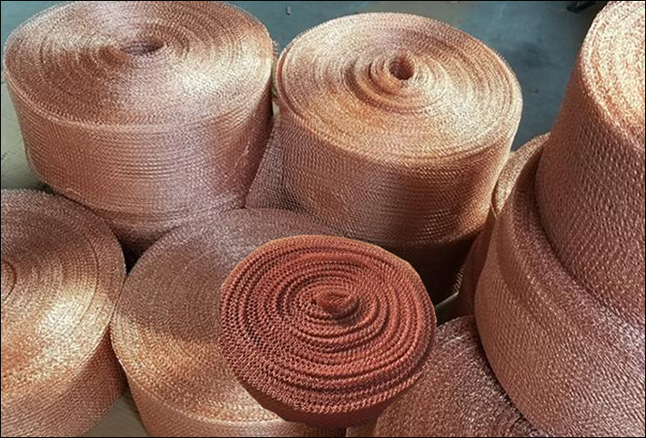 30 micron tricot knit satin weave copper mesh